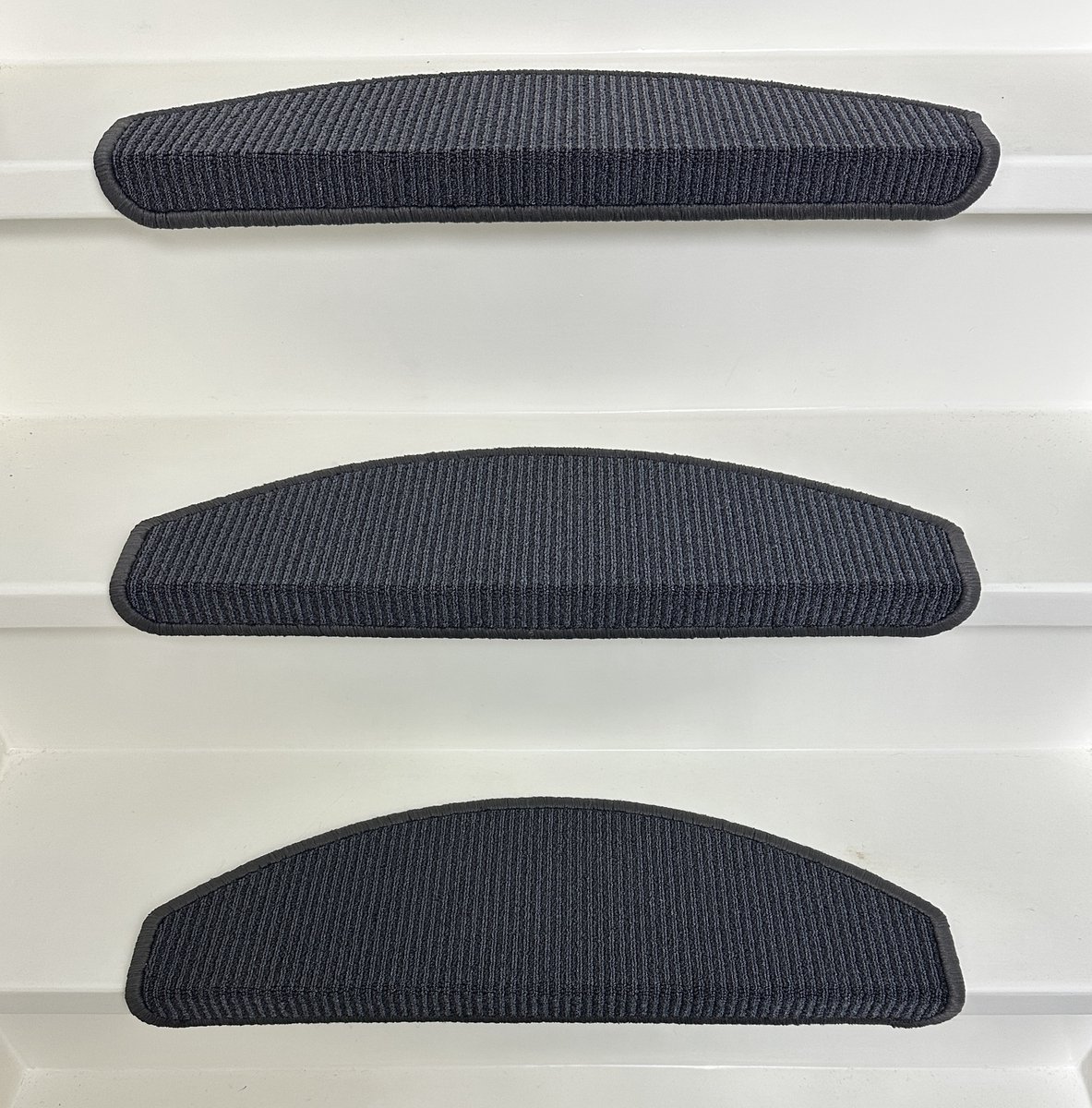 Elite Trapmatten - 13 stuks - vintage anti slip - Antraciet - 56x17x3,5cm - halve maantjes