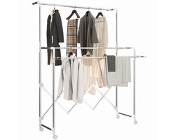 Wasdroogrek opvouwbaar tot 50 x 6 x 150 cm ideaal voor kleine woonruimtes zoals appartementen of wasruimtes ruimtebesparend makkelijk op te bergen