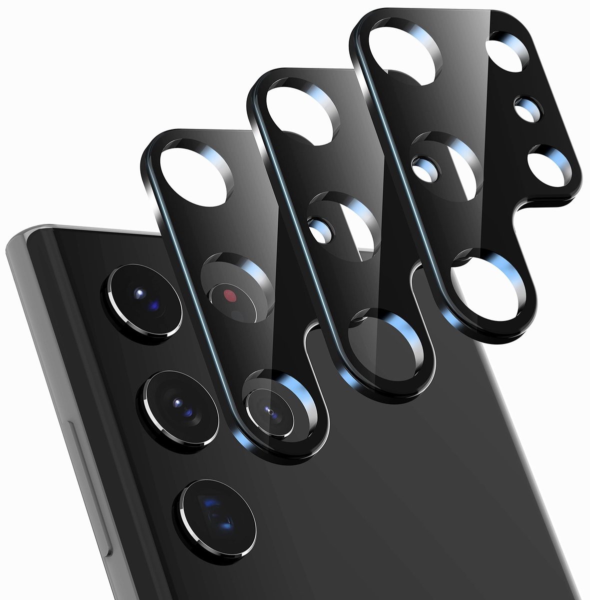 Allecto - Glazen Cameralensbeschermer - Samsung Galaxy S22 Ultra - Antikras - Ultradun - HD-Camerabescherming - 3-pack - Geschikt voor Samsung Gala...