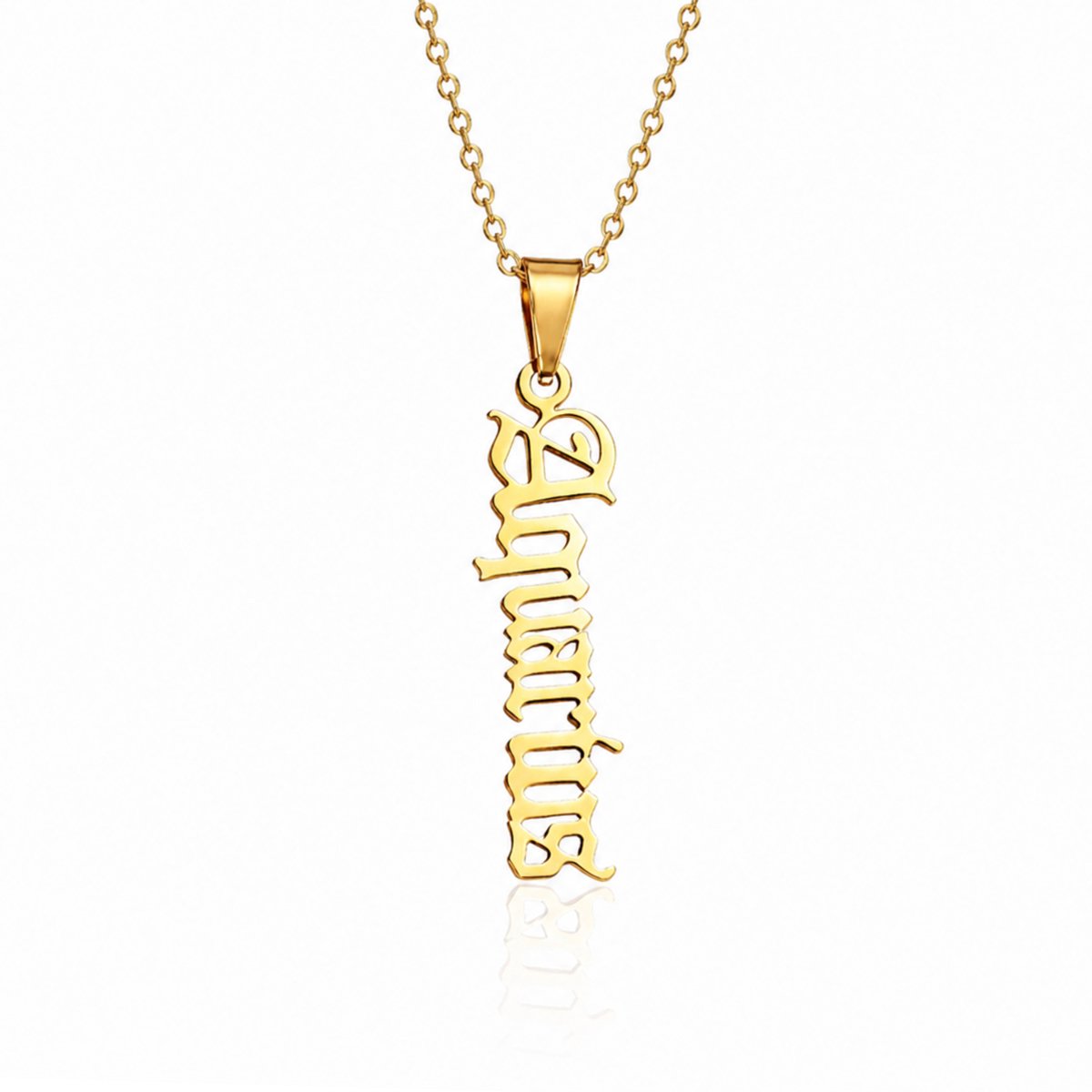MoodLux Sterrenbeeld Ketting - Waterman - Aquarius - Goud - RVS - 50cm Halsketting met Zodiac Hanger - Mannen & Vrouwen – 12 Sterrenbeelden – Perfect Cadeau