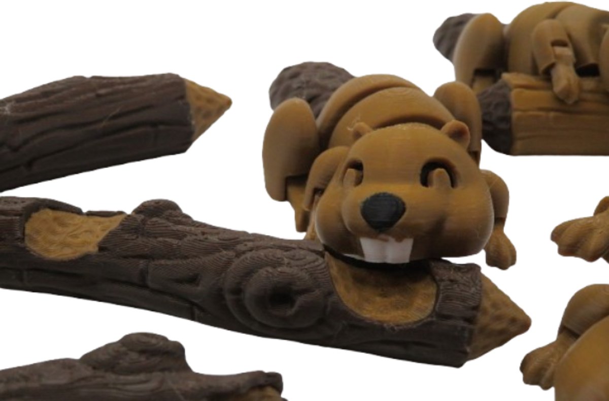 Bever 3D Print - Vera's Arts & Dice - Bever Figuur - Beaver - Speelgoed - Verzamelobject - Bruin Zwart Wit