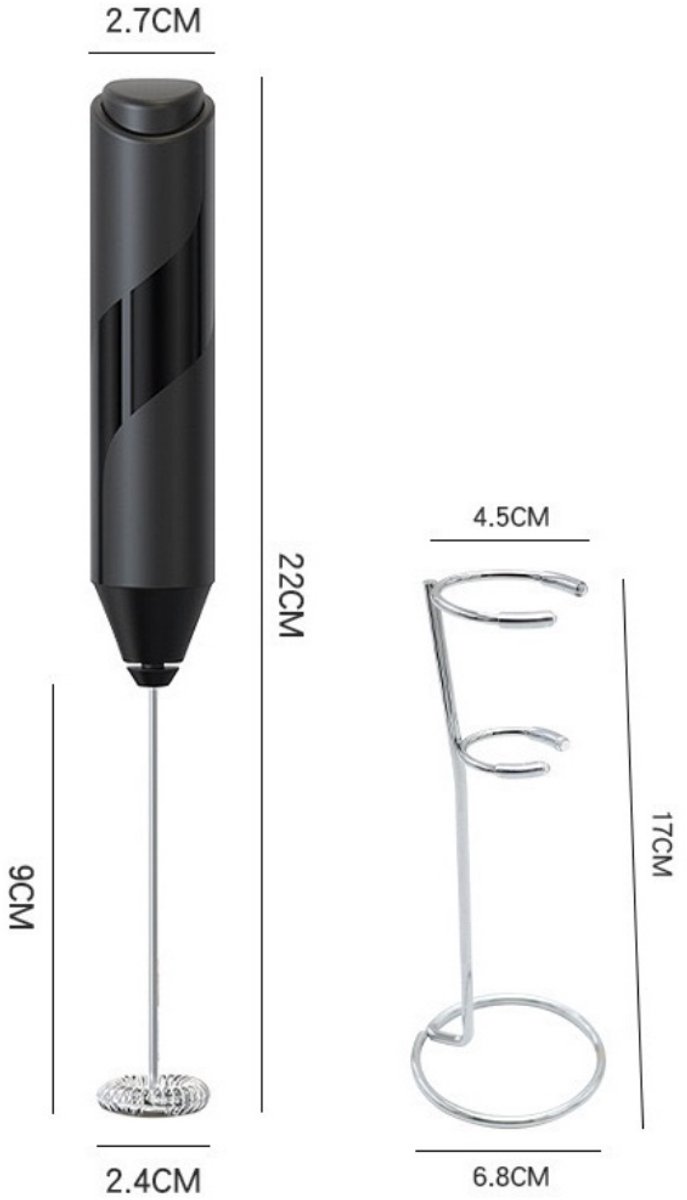 Handmelkopschuimer - Elektrische opschuimer met roestvrijstalen garde - Handmixer voor dranken - Geschikt voor koffie, lattes, cappuccino's, matcha en meer - Werkt op batterijen - Elektrische mixer & koffieroerder - Batterijen niet inbegrepen van Merkloos — afbeelding 5
