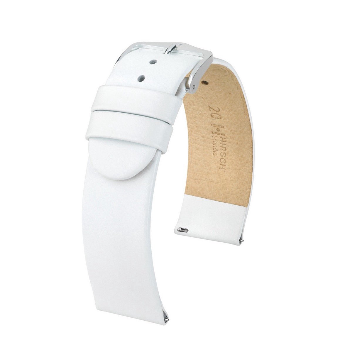 Hirsh Horlogeband Scandic Wit - Leer - 20mm