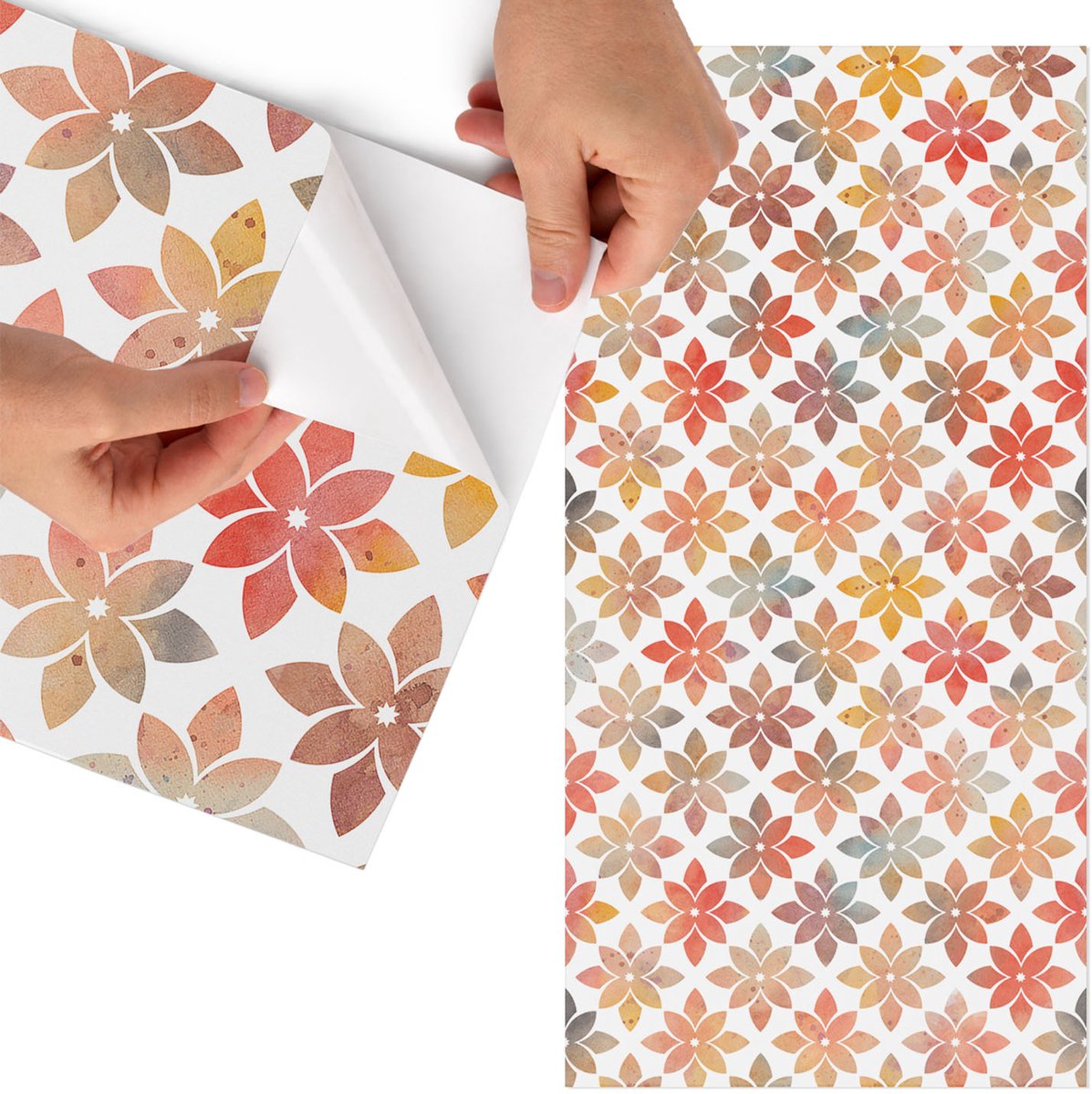 Tulup Meubelfolie - Herfstmozaïek Meubelfolie Zelfklevend - 50x100 cm - Oranje Meubelfolie - Meubel Wrap Folie - Abstract Meubelfolie - Plakfolie Meubels - Keuken decoratie - Achtergronden en patronen
