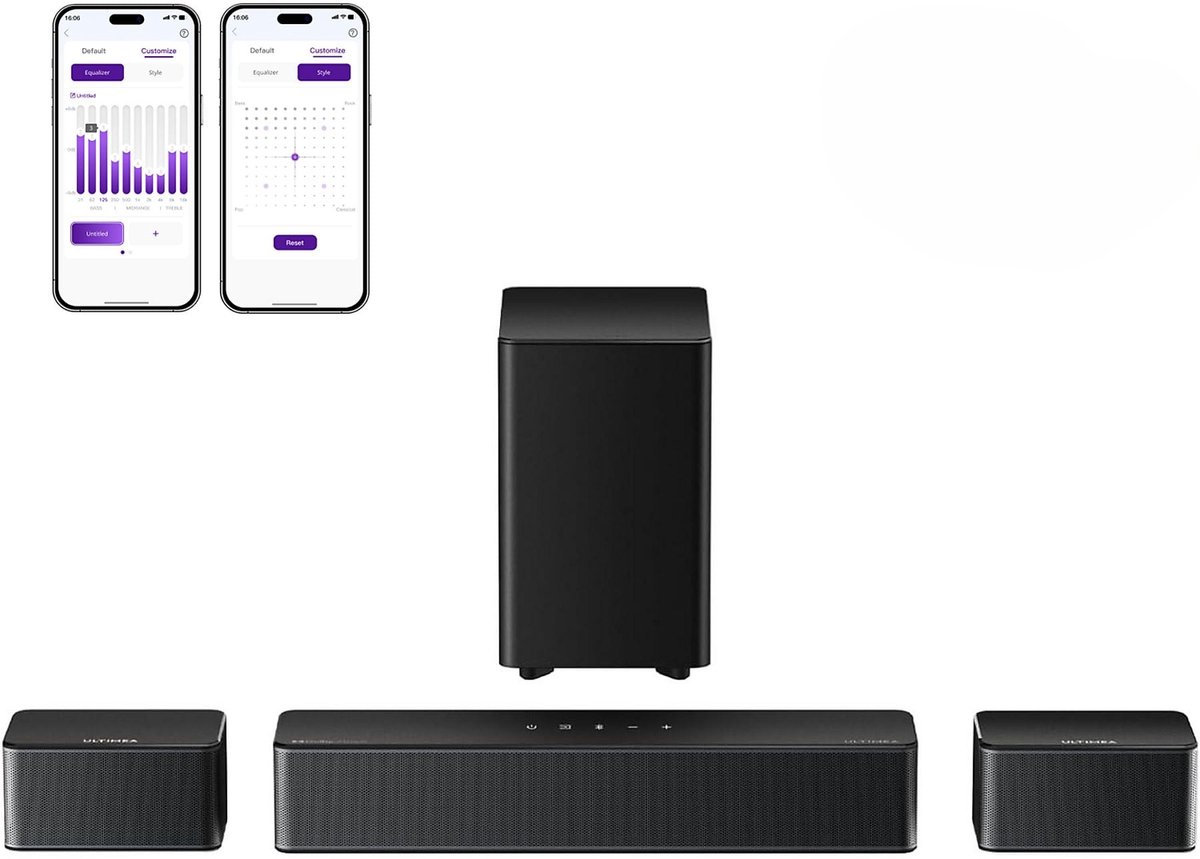 ULTIMEA Poseidon M4T 5.1 kanaal - Dolby Atmos - Soundbar voor Tv - Soundbars - Zwart