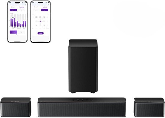 ULTIMEA Poseidon M4T 5.1 kanaal - Dolby Atmos - Soundbar voor Tv - Soundbars - Zwart