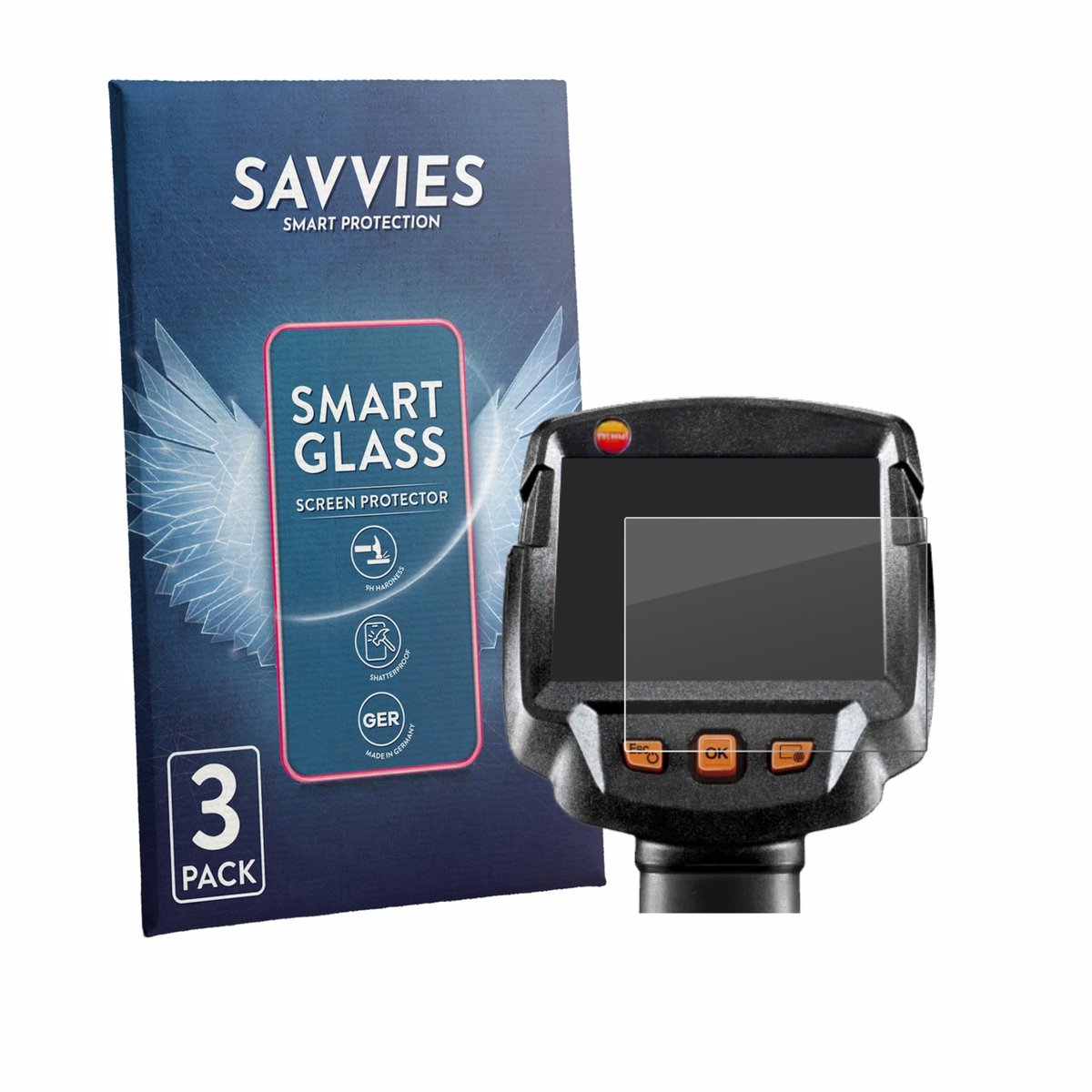 3 Stuks Savvies Screenprotector - geschikt voor Testo 872 - beschermfolie glas transparant