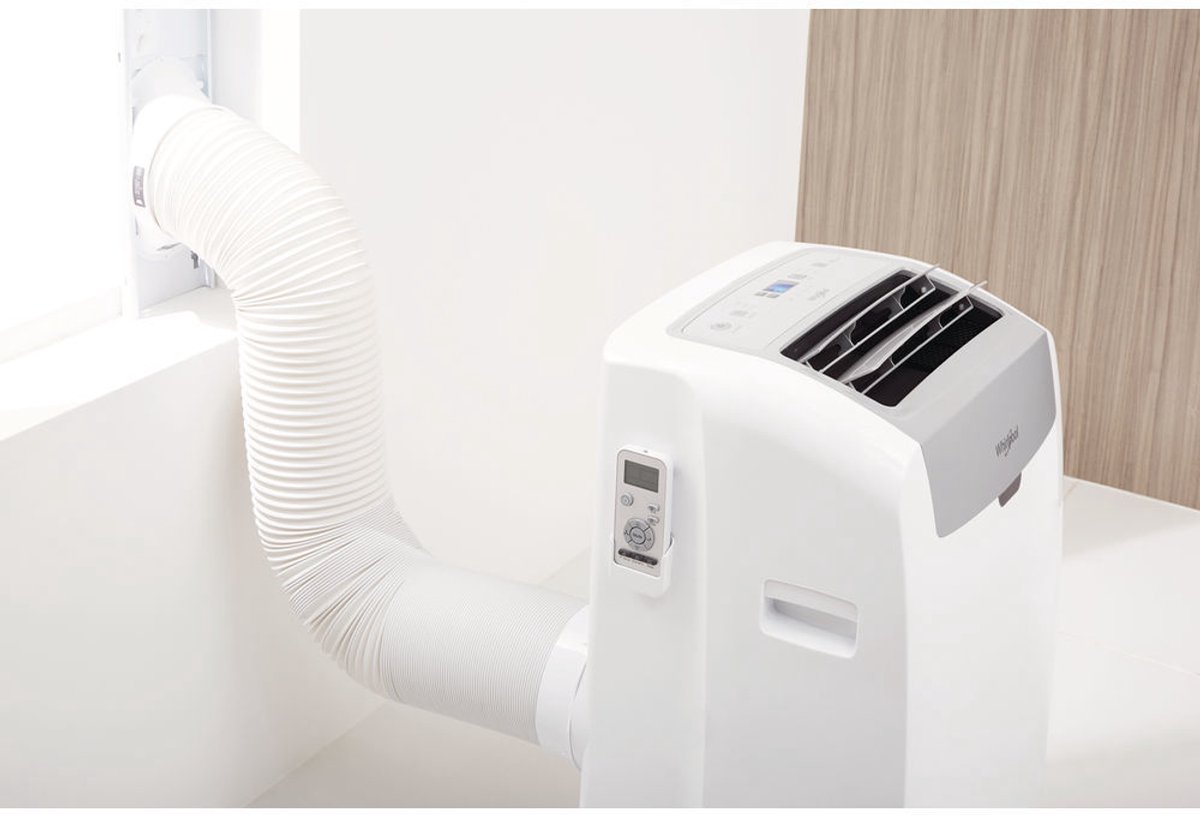 Mobiele Airconditioner Whirlpool 9000 BTU Stiltemodus 51 dB HEPA Filter Compact Design Grijs Wit - Afbeelding 3