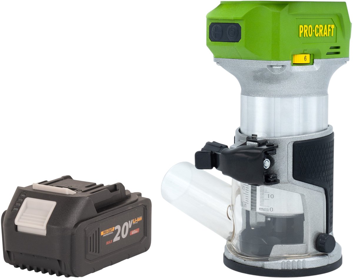 Procraft POB24bb accu multifunctionele frees 20 V 6 / 8 mm borstelloos + 1x accu 4,0 Ah - zonder oplader