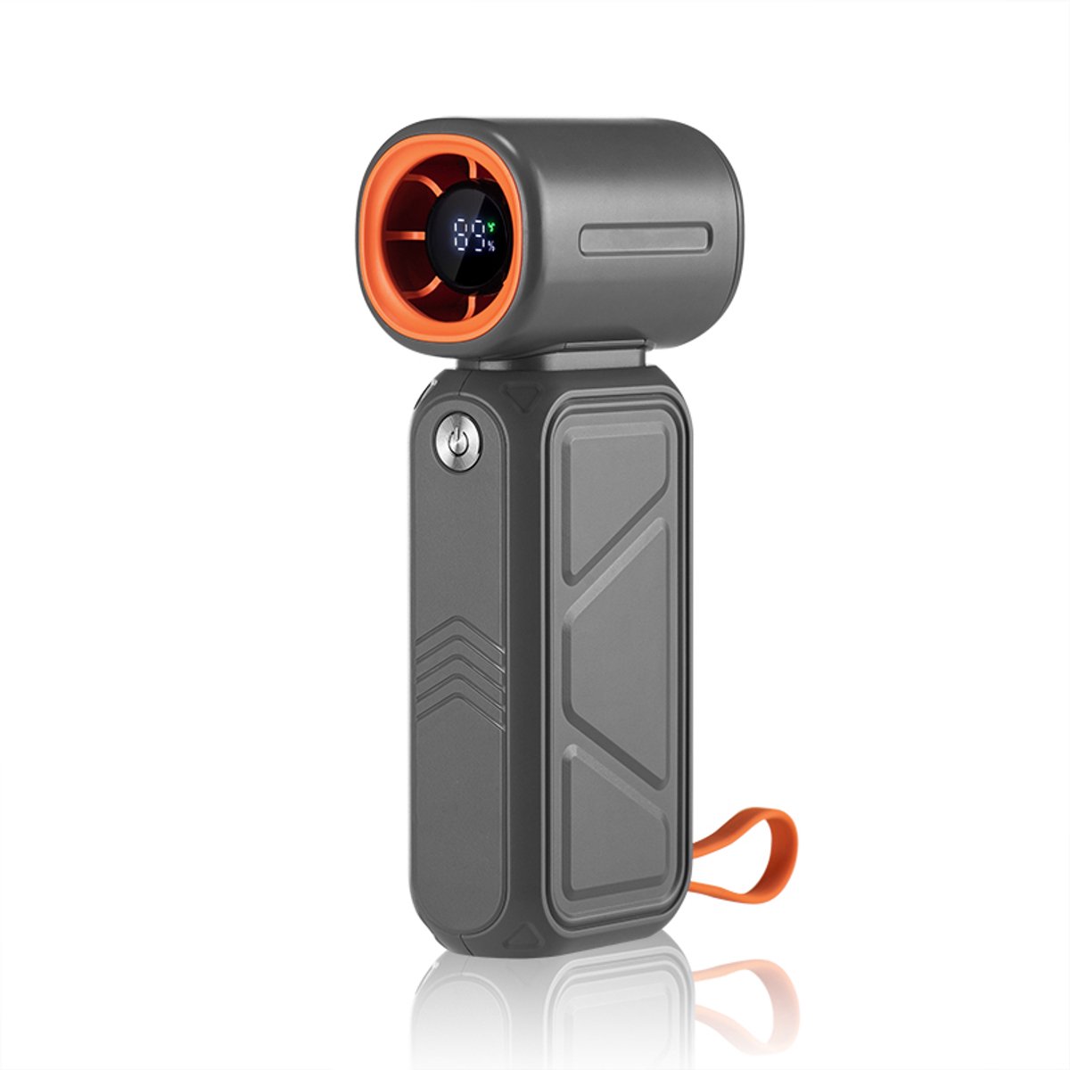 Casemania Handventilator met 8000 mAH Powerbank - 5 Standen - Oplaadbare batterij - Draagbare Mini Ventilator met Digitaal beeld - Mini fan Gezichtsventilator - Portable fan Mini ventilator - Tafelventilator Waaier Handwaaier