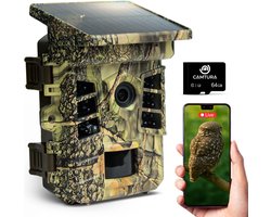 Camtura® Wildcamera met Zonnepaneel - Oplaadbaar - Met Nachtzicht en WiFi - Wildlife Camera - Smartphone App - No Glow - 4K & 60MP