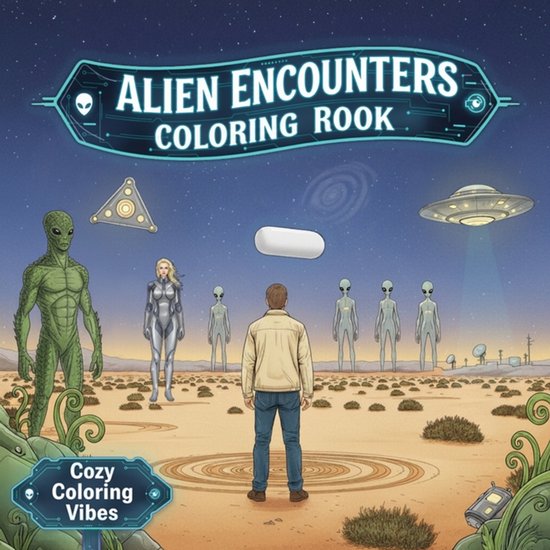 Alien Encounters Coloring Adventures- Alien Encounters Color ... - cover