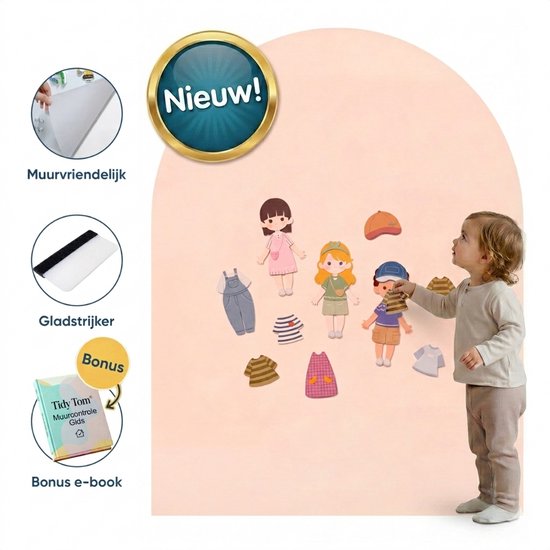 Tidy Tom® Magnetische muursticker - Muursticker - Krijtbord - Magneetbord - 95 x 75 - Soft Pink