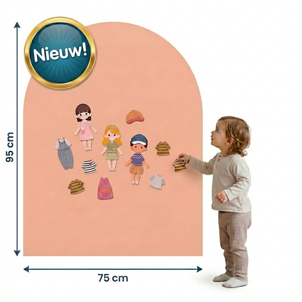 Tidy Tom® Magnetische muursticker - Muursticker - Krijtbord - Magneetbord - 95 x 75 - Peachy Rose