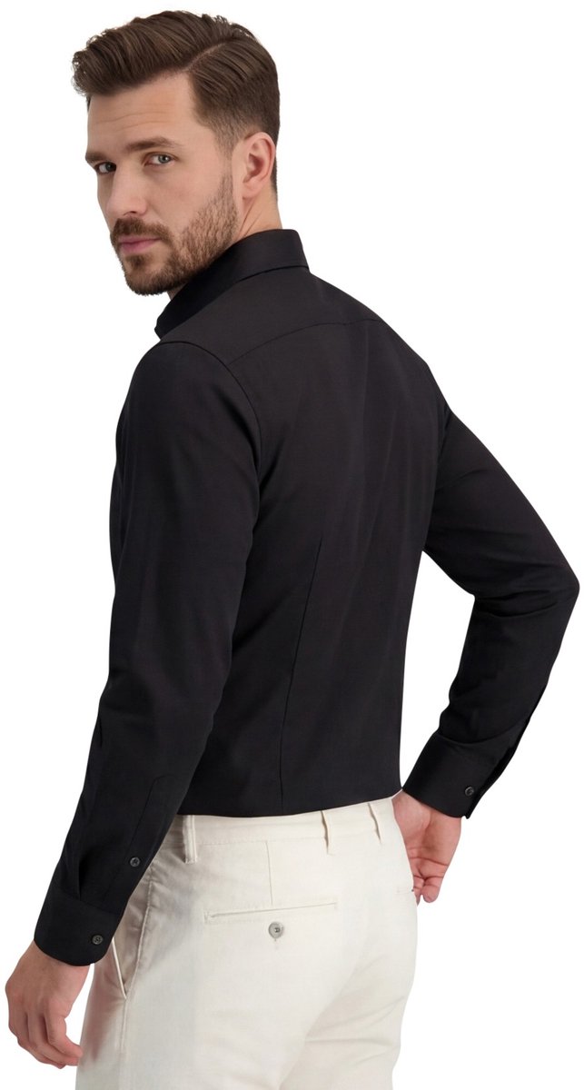 Olymp No. Six super slim overhemd zwart