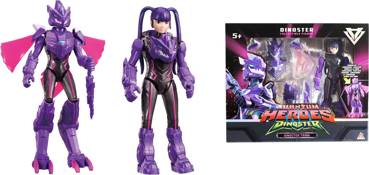 Dinoster - Quantum Heroes - 2 figuren in 1 - transformeer 2 speelfiguren