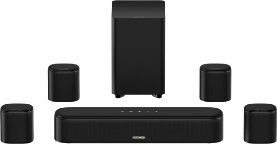 ULTIMEA Aura A40 7.1 Soundbar met App-Bediening, Subwoofer en 4 Surround-Luidsprekers – Zwart
