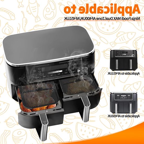 Siliconen Splash Guard voor Airfryer en Heißluftfritteuse, Set van 2, Bescherming tegen Spatten en Vlekken — afbeelding 4