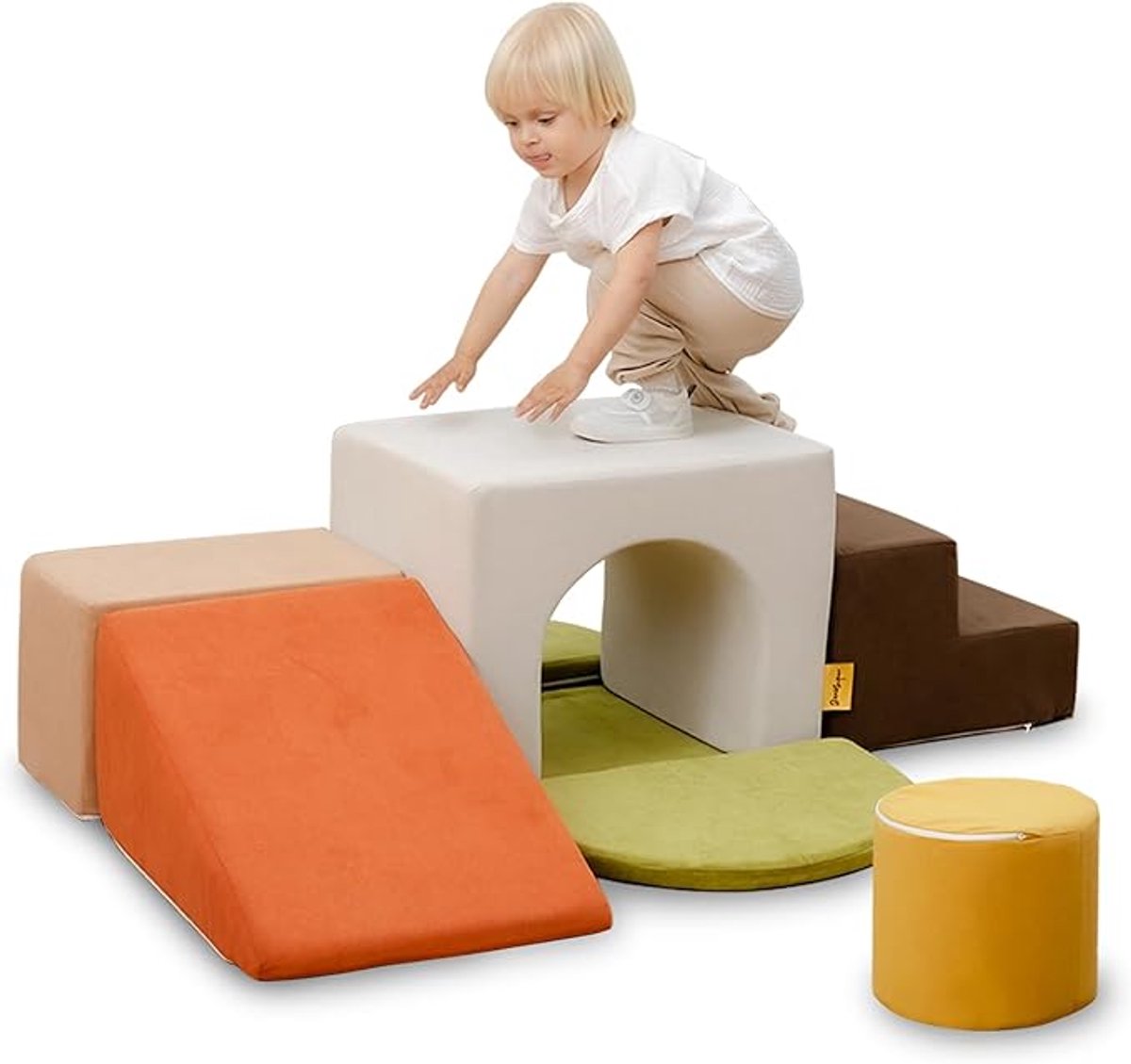 7-Delige Montessori Klimblokken Set - Soft Play Speelset - Baby & Peuter - Wasbaar & Antislip