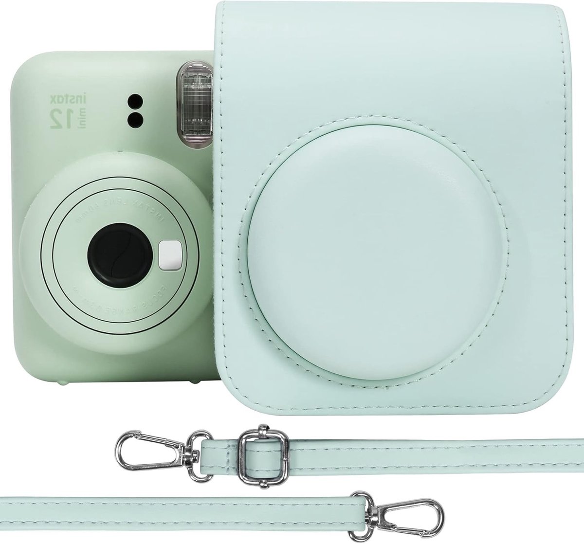 Hard Case voor Fujifilm Instax Mini 12 en Mini 11 Instant Camera, Beschermhoes, Mint Groen, Compact en Lichtgewicht