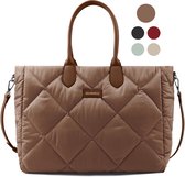Mommsy Luiertas – Verzorgingstas – Mom Bag – Thermo Vak – Gewatteerde Puffer Stof – Mommy Bag – Extra Ruim – Waterafstotend – Organizer – Lichtgewicht – Bruin