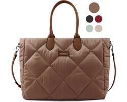 Mommsy Luiertas – Verzorgingstas – Mom Bag – Thermo Vak – Gewatteerde Puffer Stof – Mommy Bag – Extra Ruim – Waterafstotend – Organizer – Lichtgewicht – Bruin