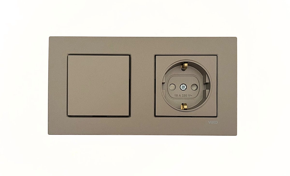 Panasonic Viko [Novella] - Schakelaar & Stopcontact combinatie - Antraciet - Inbouw