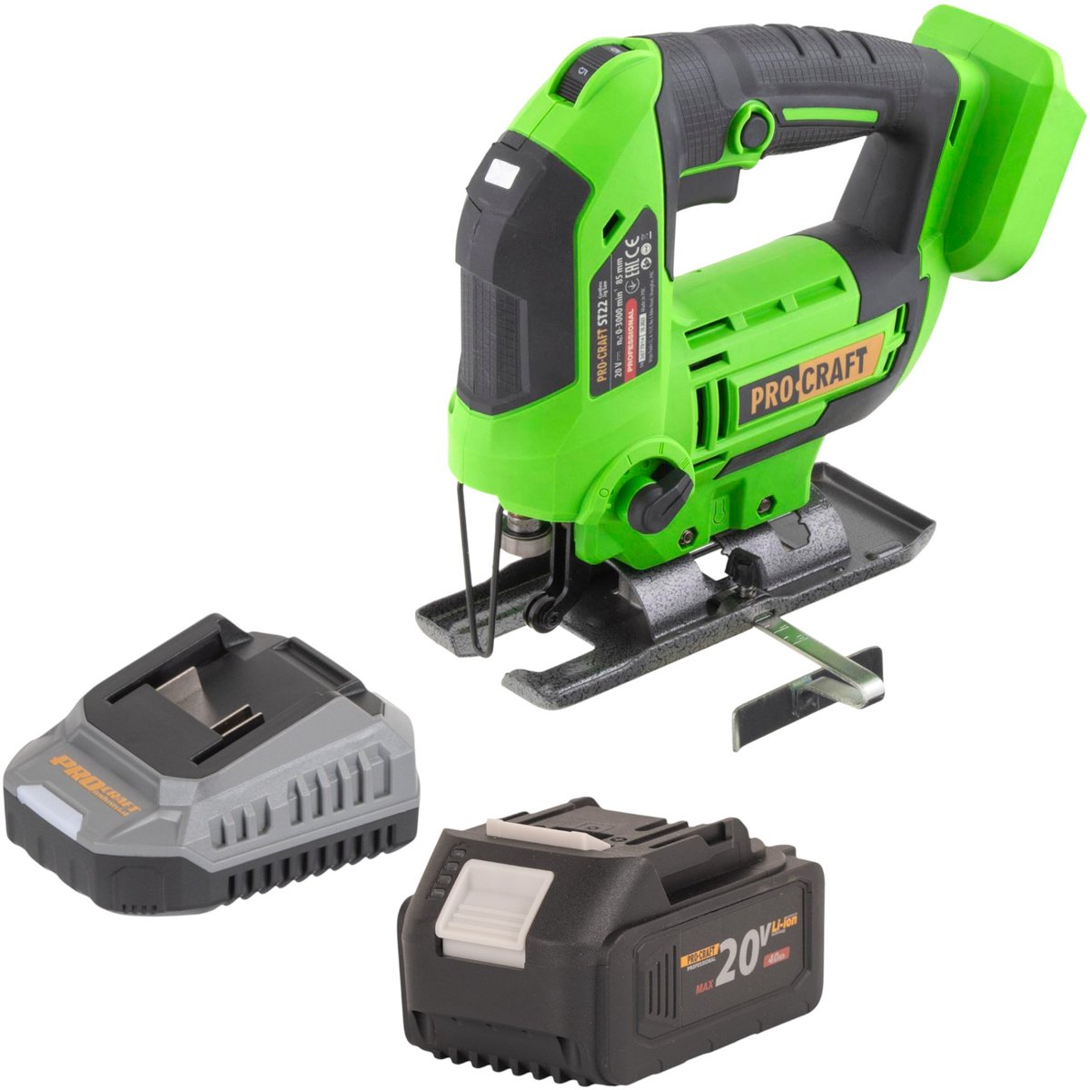 Procraft ST22 accu-decoupeerzaag 20 V 80 mm borstelloos + 1x accu 4,0 Ah + oplader