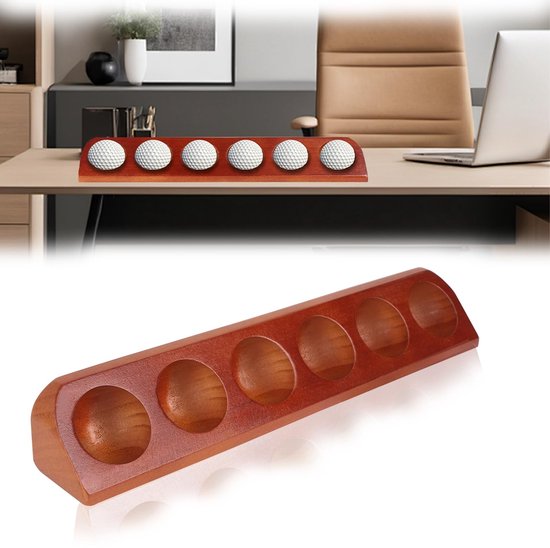 Allecto - Houten Golfbal Stand - Wanddecoratie voor Golfballen - Ideale decoratie voor sportliefhebbers - 6 Gaten - Perfect voor binnen en buiten -... van Allecto — afbeelding 2