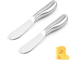 Set van 2 RVS Boter- en Kaasmesjes met Ergonomische Handgreep - FIBOUND
