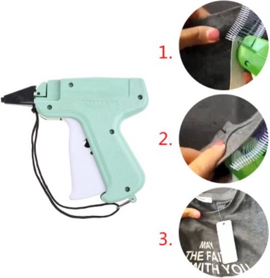 Textieltang - Aanschiettang - Kledingtang - Kleding labelen - Prijstang - Labelmaker - Tang voor kledinglabels - Labels / kaartjes aan kleding vastmaken - Set van 5 naalden & 1000 riddersporen - Jonyx