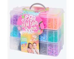 mega loomband set XXL - 10.000 loombandjes - met loom tools en accessoires - knutselen - hobby - loomelastiekjes