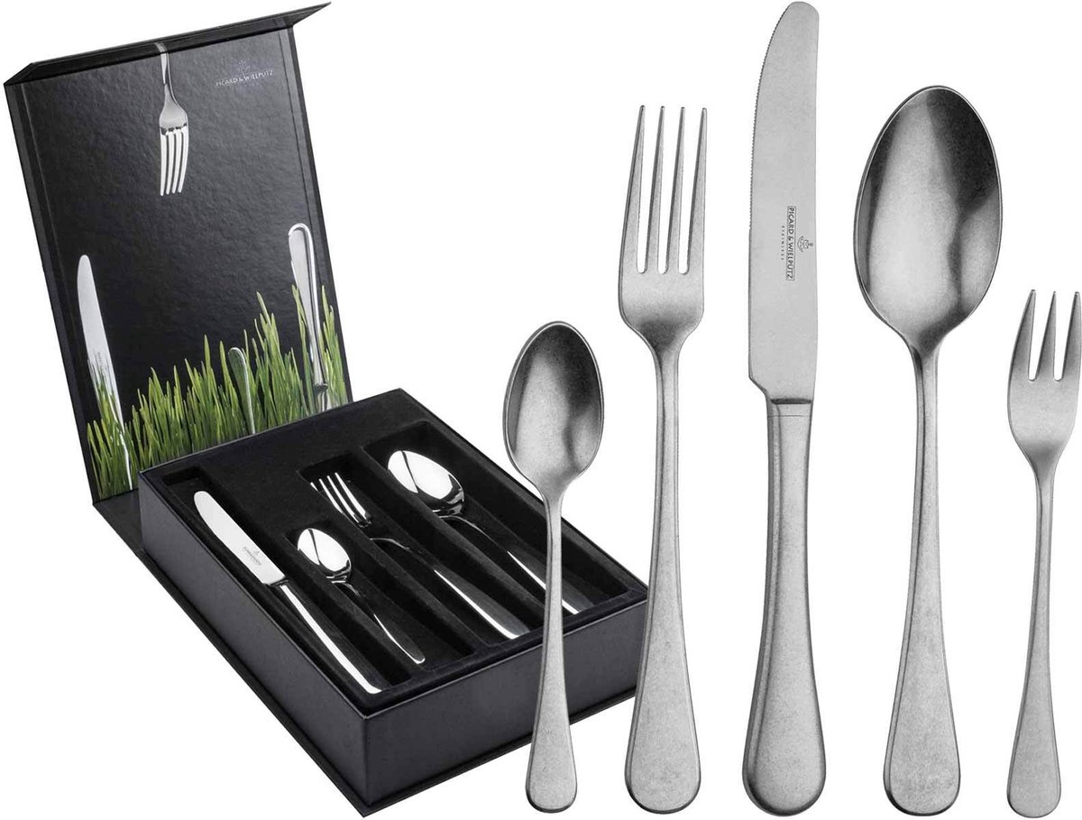 Tafelbesteck inkl. Besteckbox Landhaus Vintage Set van 30
