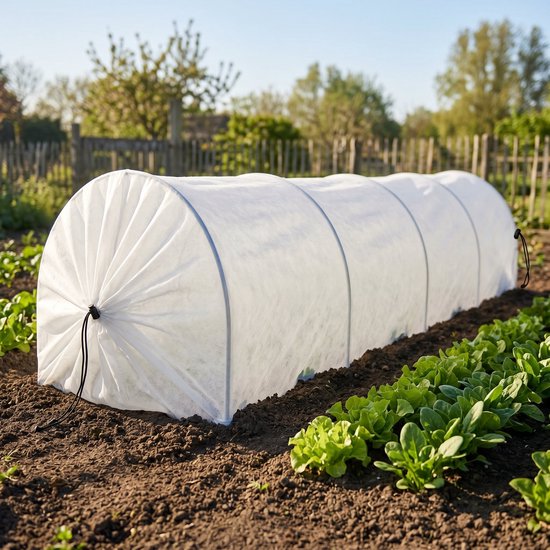 Cheqo® Kweektunnel Fleece - Plantentunnel - Tuintunnel - Groeitunnel met Bogen -...