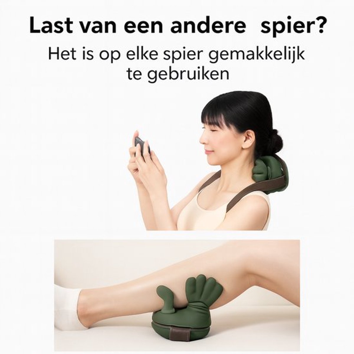 Nekmassage Draadloos Shiatsu Massagekussen met Warmte - afbeelding 3