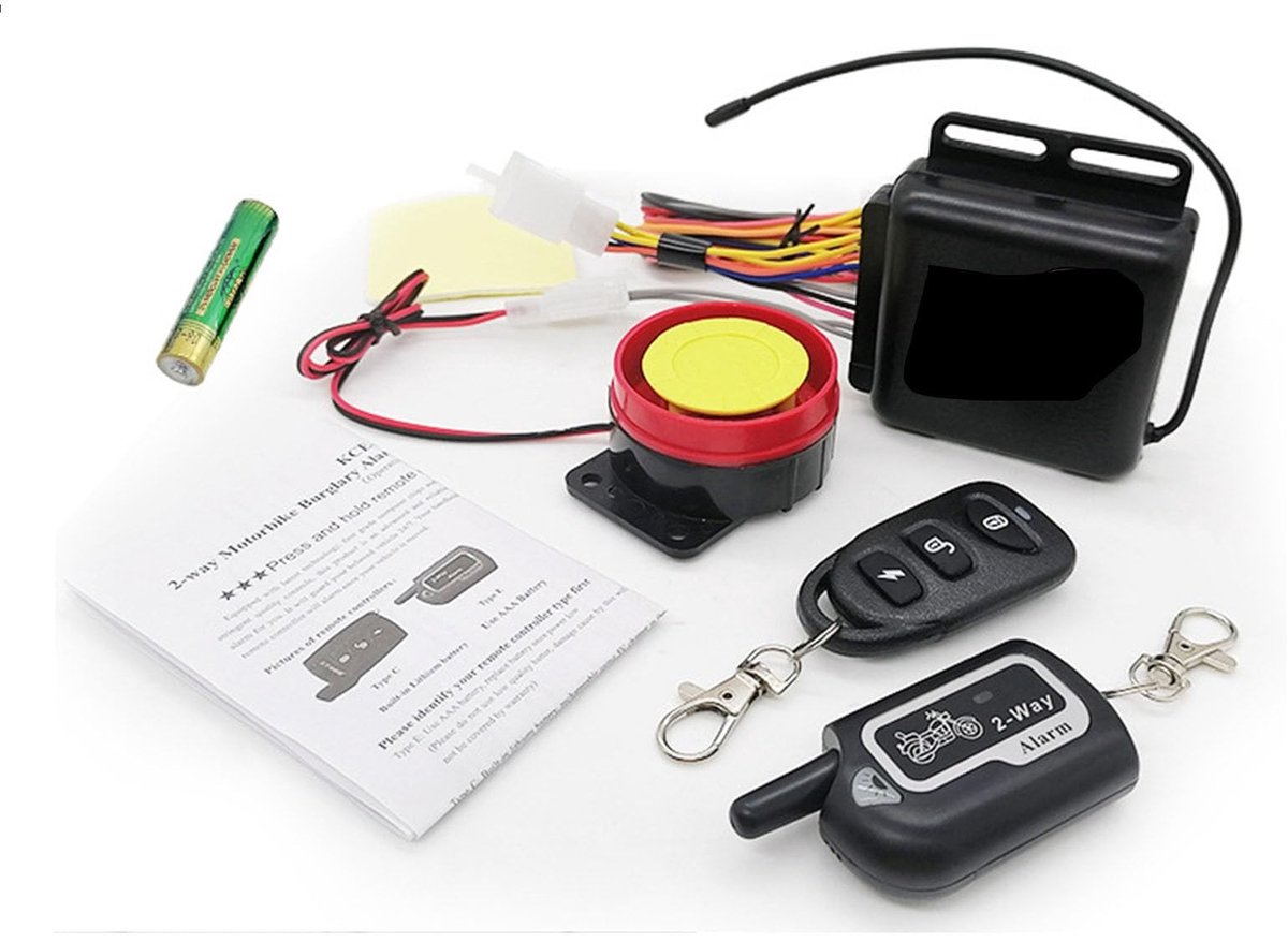 Allecto - Motorfiets Anti Diefstal Alarmsysteem - Trillingsalarm - Elektrisch Beveiligingsapparaat - Afstandsbediening - Scooter Beveiliging - Gesc...