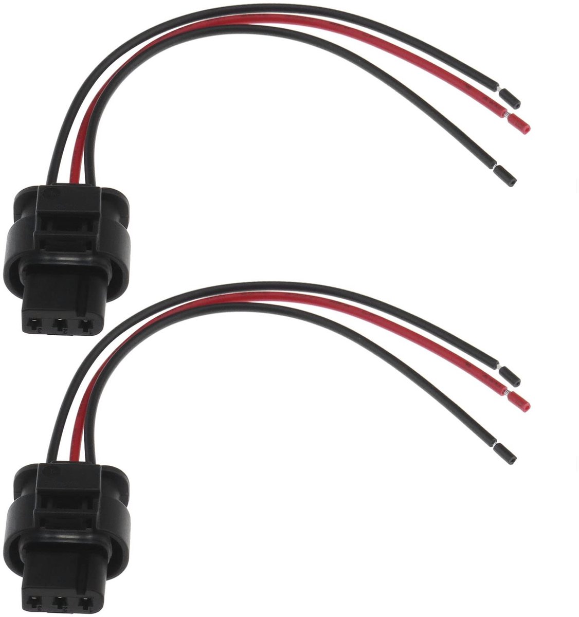 Dailygoody - 3 Pin Sensor Kabel - Vervangingsplug - Zwart - Compatibel met VW en Audi - 2 stuks - Hoogwaardige kunststof