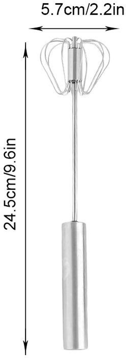 Dailygoody - Roestvrijstalen eiklopermixer - Handmixer - Vaatwasserbestendig - Zilver - Melkopschuimer - Perfect voor koken - Geschikt voor eieren en .. van Merkloos — afbeelding 5