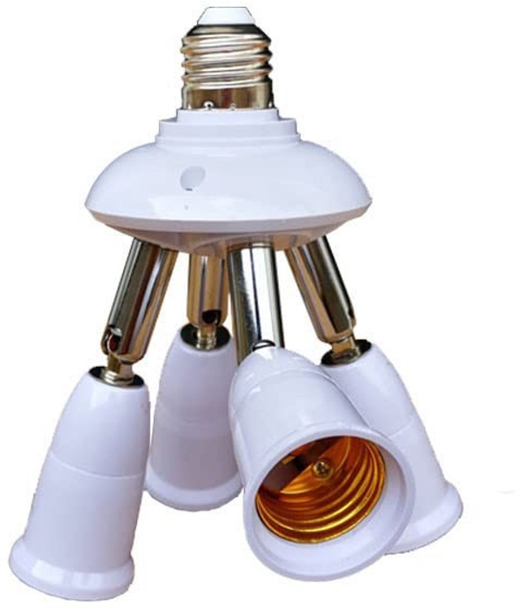 Dailygoody - 4 in 1 verstelbare E27 naar E27 basis gloeilampadapter - Lichtcontactdoos splitters - 360° draaibaar - Ideaal voor kantoor en thuis - Mee