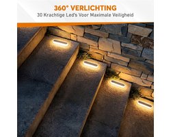 Aidful Aidful® Solar Grondspots - Set van 4 - IP68 Waterdicht RVS - Warm Witte Buitenverlichting voor Tuin, Oprit en Terras - Onverwoestbaar