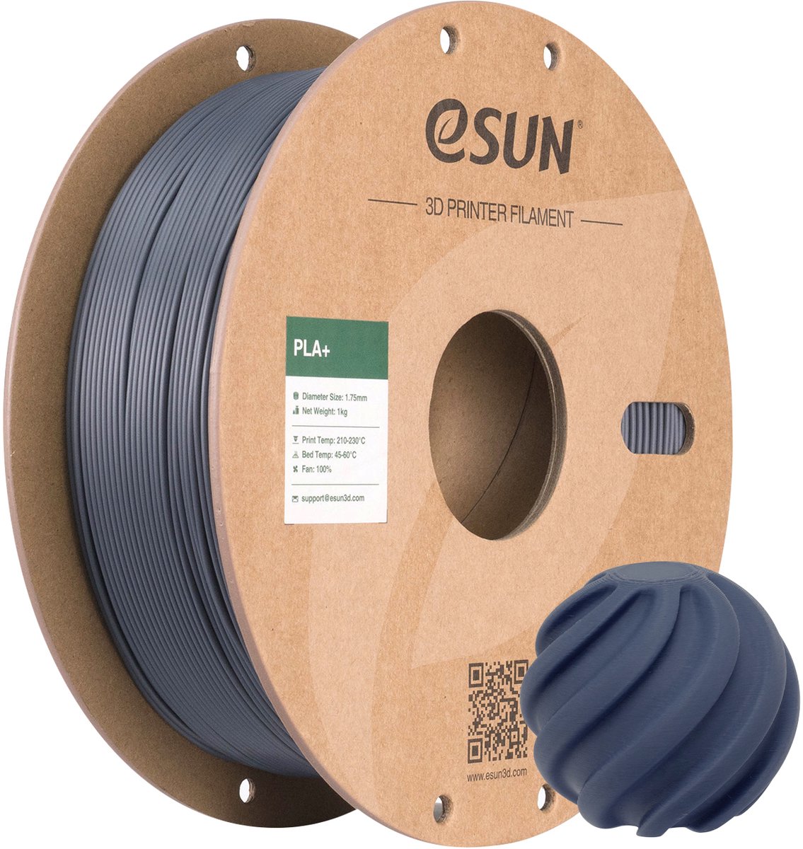 eSun PLA+ Betongrijs / Concrete grey - 1 kg - 1.75 mm - 3D printer en 3D pen filament