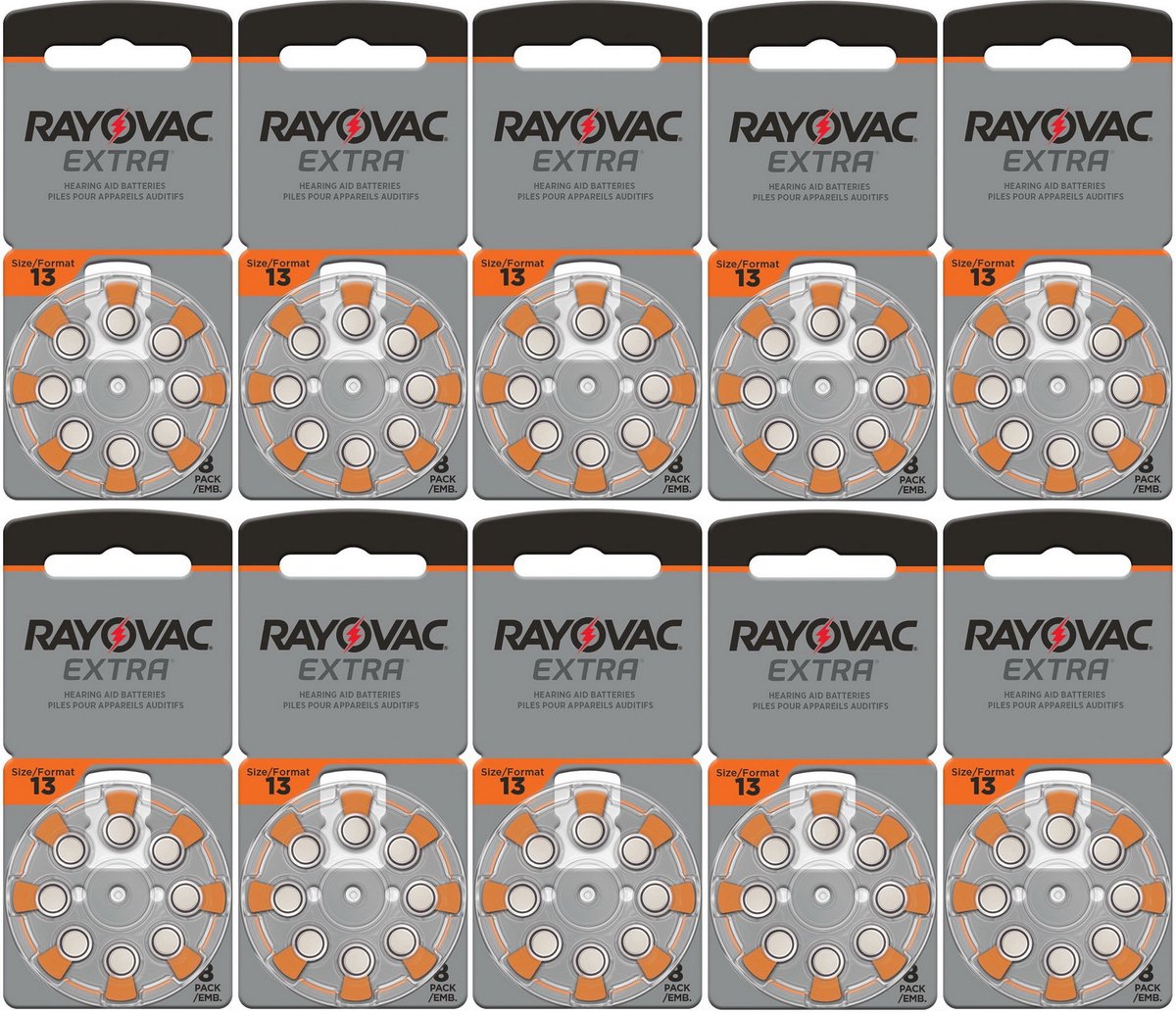 Rayovac Voordeelpak gehoorapparaat batterijen Type 13 (oranje) - 80 stuks