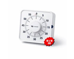 Leerklok Wit - 19cm x19 cm - Aftelklok - Kookwekker Analoog - Leer Klok kijken