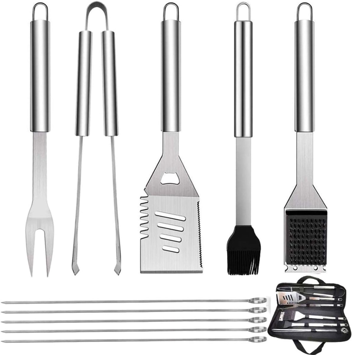 Aura® Bbq Gereedschap - Bbq Accesoires - Bbq tang - Zilver - 35cm x 8cm x 3cm; 930 g