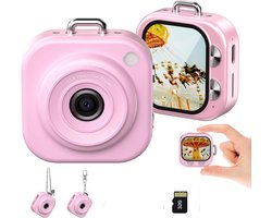 Camera - Digitale camera - Mini-digitale camera - 1080p - 32GB-kaart - Lange batterijduur - Zakformaat - Geschikt voor feesten, reizen en als cadeau - Roze