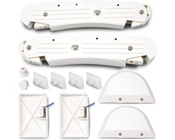 Zwembadreinigingsset, inclusief geschikt voor- en achterbril AXV604WHP, een beschermkap AXV434WHP en schoenovertrekken AXV414P, geschikt voor Hayward zwembadreinigers, complete onderhoudsset.