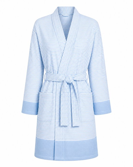 Badjas Dames Katoen - Kimono Badjas Dames - Blauw - Maat S/M