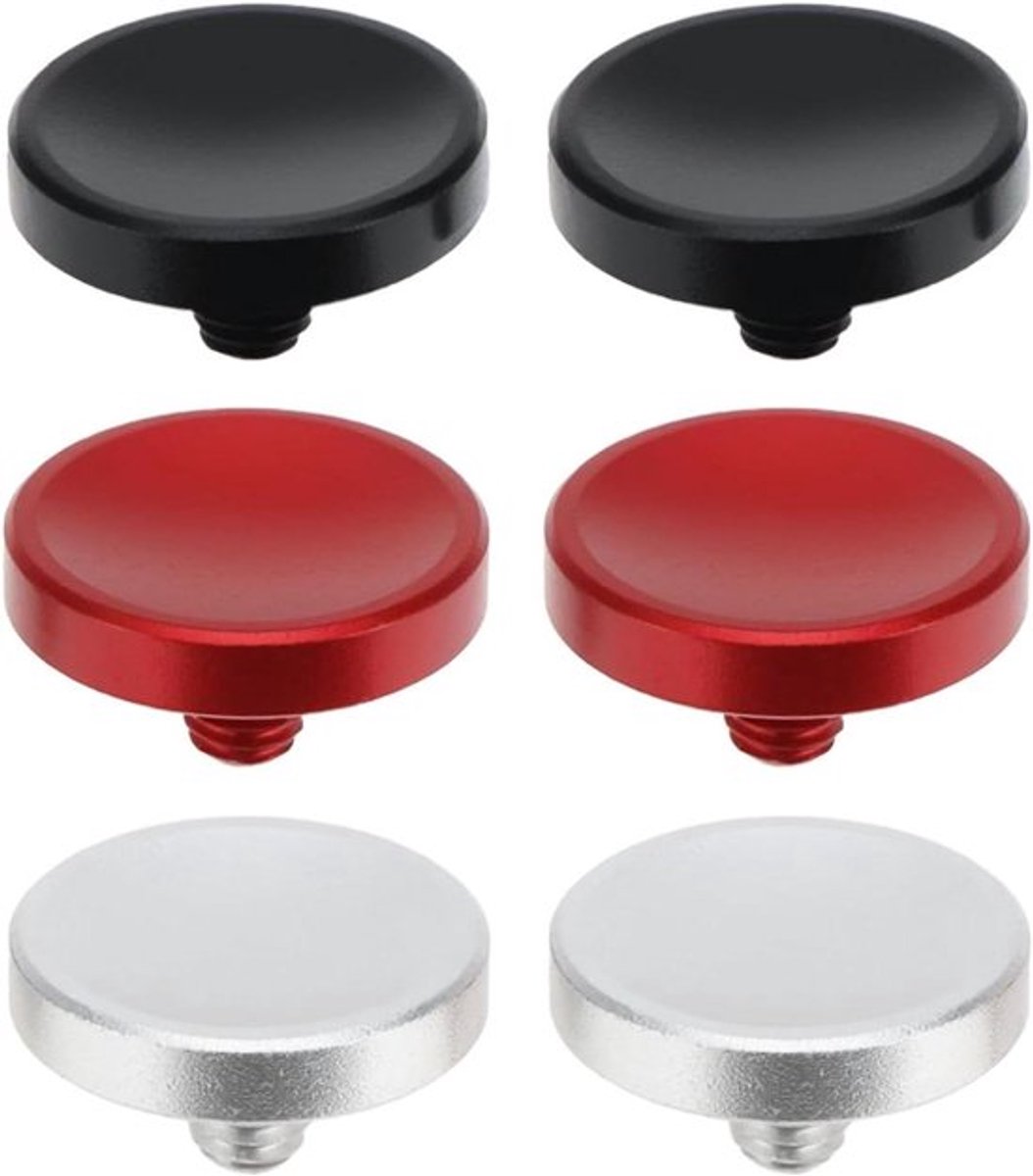 Camera ontspanknop - 6 stuks - concave - compatibel - zwart 9,7 x 5,4 mm