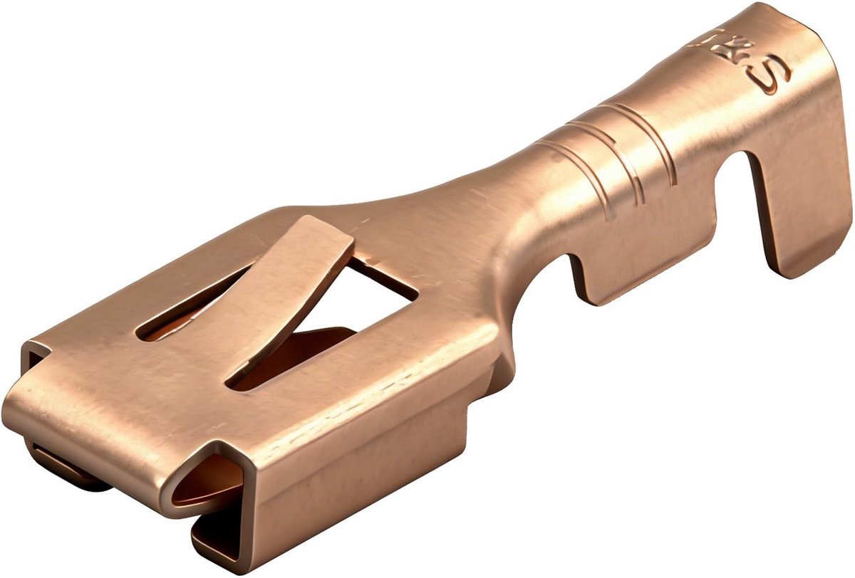 Dailygoody - Spade snelkoppeling - Crimp connectoren - 100 stuks - 6.3 mm - Koper - Geschikt voor kabels van 1 mm2 tot 1.5 mm2 - Ongeïsoleerd