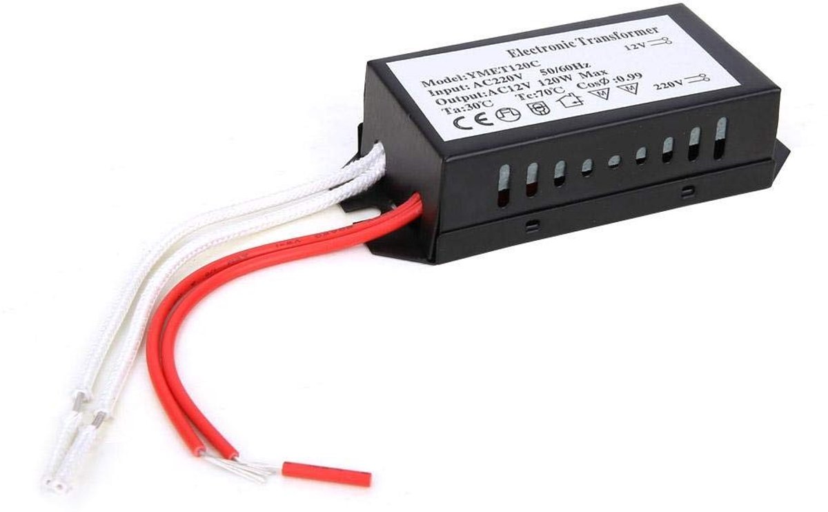 Dailygoody - Laagspanningshalogeentransformator - Elektronische transformator - Stabiele uitgangsspanning - Compact formaat - Lampvoeding 12V - Voor d.
